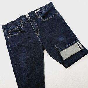 Hiroshi Kato Mens 38W 28L Jeans Scissors Slim Tapered Raw Stretch Selvedge Denim